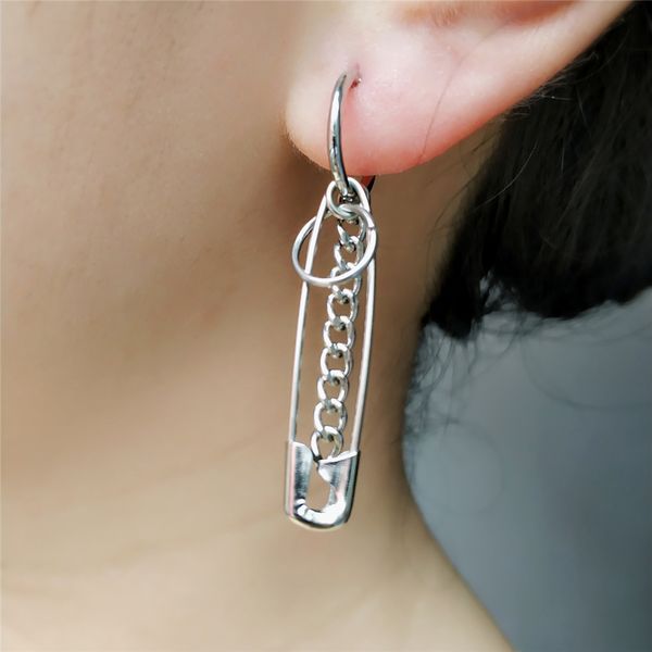 

sonew punk style hoop earrings wholesale hyperbole pin pendant tibetan silver clip bijoux for party brincos, Golden;silver