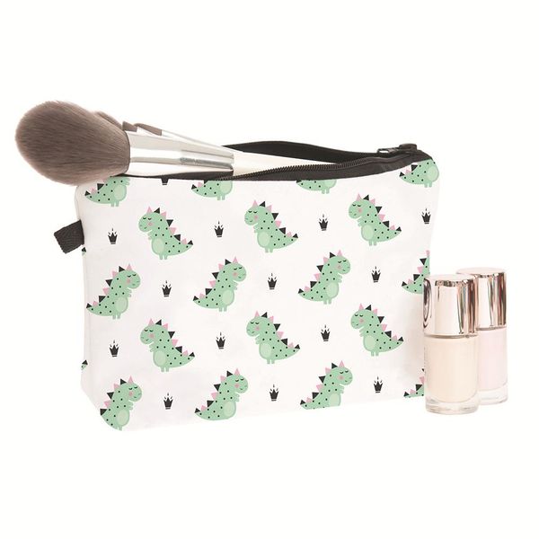 

cartoon dinosaur zipper woman cosmetic bag makeup brush storage holder