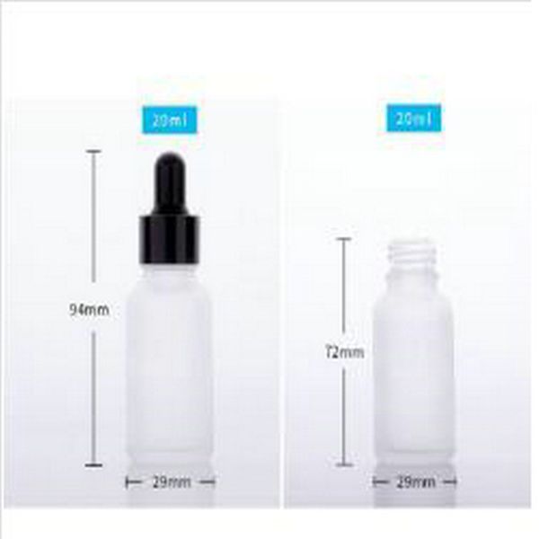 

2016 20ml empty refillable translucent frosted glass dropper bottles perfume essential oil lotion liquid vials container sample sub home2010