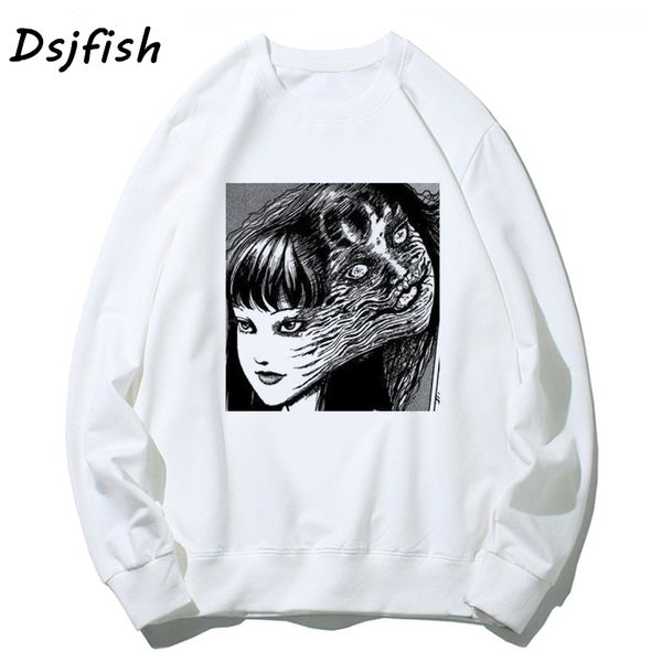 

junji ito hoodies sweatshirts men japanese anime manga japan weeaboo otaku horror hoodie women long sleeve hoody boy halloween, Black