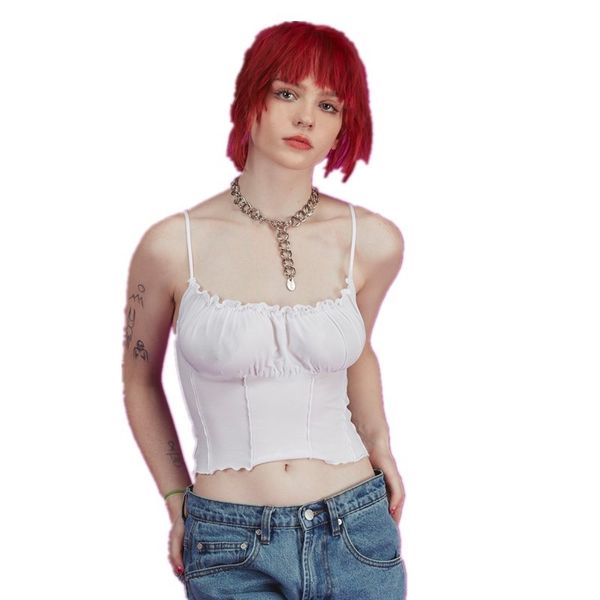 

crop top sexy женщин без рукавов cami vest бретели bralette бюстье рубашка лето streetwear короткие tee top, White