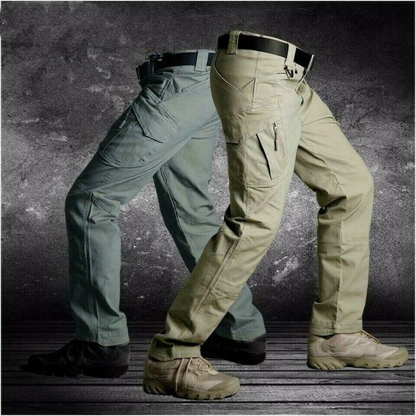 

men tactical cargo pants swat army training hiking hunting trousers, Black