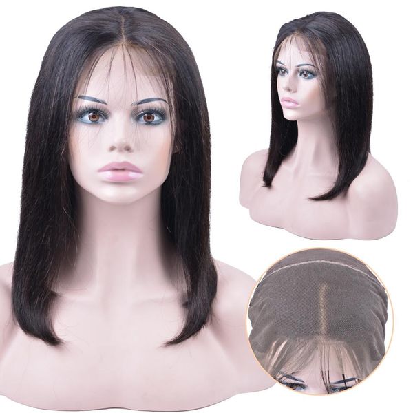 

360 lace wig lace front human hair wigs brazilian straight bob wig pre plucked hairline with baby hair wigs for black women