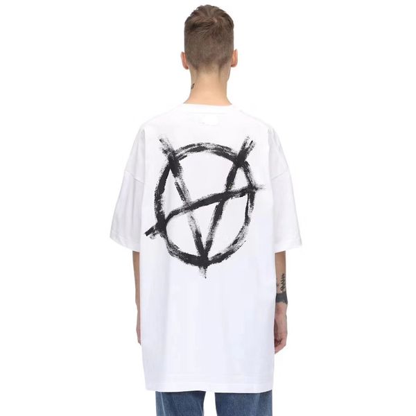 

топовая версия 20ss vt против войны серии logo printed t-shirt мода твердые короткие рукава конструктор мужчины женщины summer tee hip hop s, White;black
