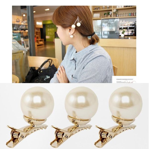 

корейская версия ювелирных изделий блеск большой перламутровый край зажим для волос папка зажим для зажима папка клип челка шпилька украшени, Golden;silver