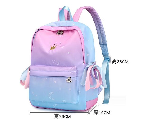 

new #141 korean nylon travel bag with gradual crown girl's heart backpack
