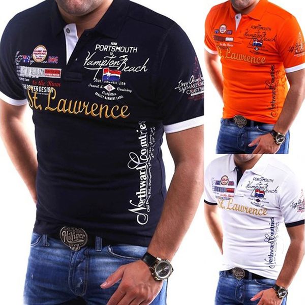 

zogaa brand new mens polo shirt slim fit short sleeve shirt polos fashion printed cotton casual male polo shirts men clothing, White;black