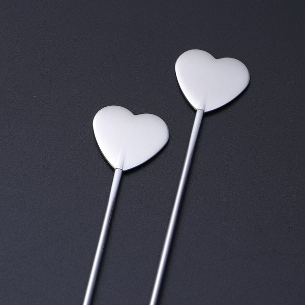 

5 pcs stainless steel practical durable heart-shaped and round bead martini picks cocktail pick set fruit stick stirring stick other bar pro