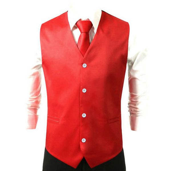 

men's formal waistcoat autumn winter casual solid color vest and neck tie hankie set wedding prom slim fit male coat, Black;white