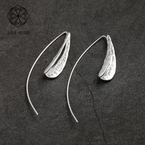 

retro leaves hook earrings simple brief ears jewelry style vintage ethnic earrings accessories for women gifts, Golden