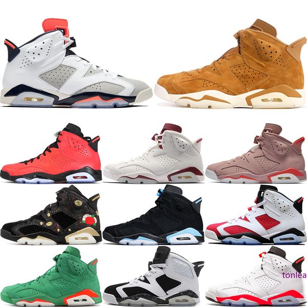 

6 basketball shoes tinker unc white infared sports blue maroon black cat gatorade green men women 6s sports trainer sneakers 5.5-13