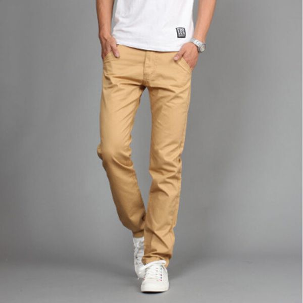 

aianxin mew design casual men pants cotton slim pant straight trousers fashion business solid khaki black pants men