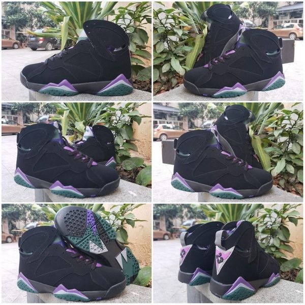 

2019 new 7 ray allen men basketball shoes black fierce purple dark steel grey mens outdoor trainers 304775-053