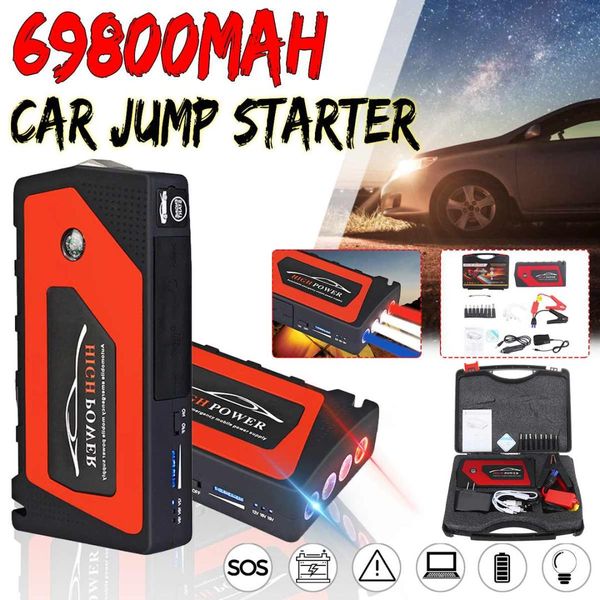 

69800mah power car jump starter power bank portable car battery charger starting device petrol diesel starter 12v