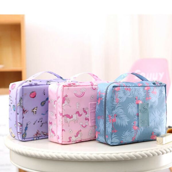 

expandable professional large makeup bag cosmetic storage flower pouch hanging bag handle toiletry case wash organizer travel
