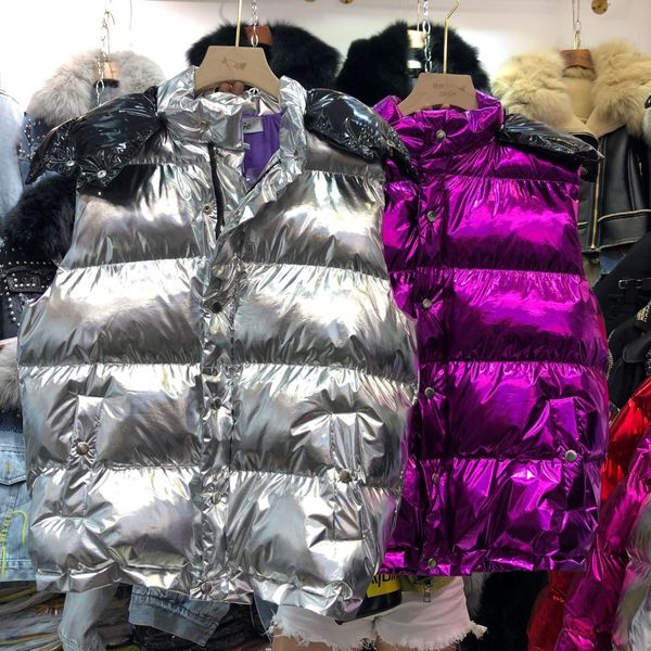 

down cotton parka silver vest women cotton padded bread coat autumn winter korean removable hooded thick coat warm students, Black;white