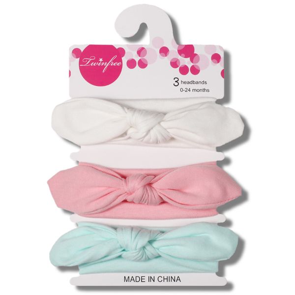

twin3pcs/set elastic bowknot headbands for girl stretchy knotted plain hair band hair accessories, Slivery;white