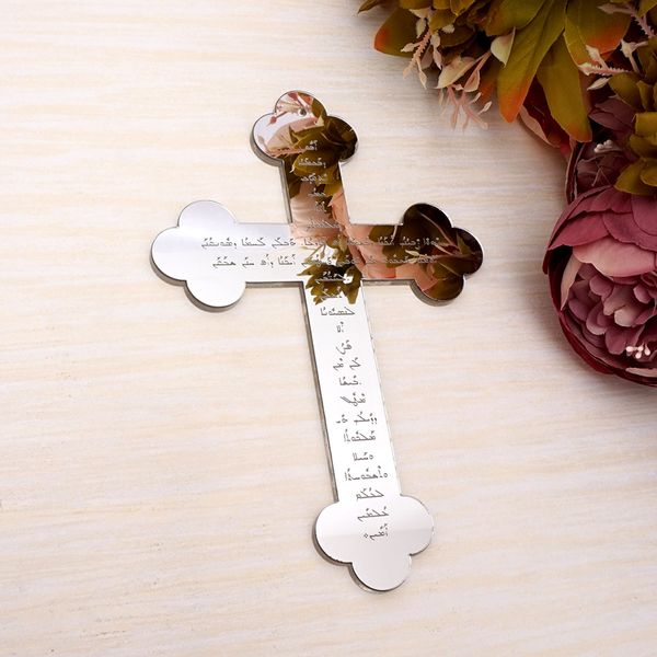 

new cross prayer acrylic mirror 6mm thick for hang the lord's prayer for christening & baptism house moving god bless