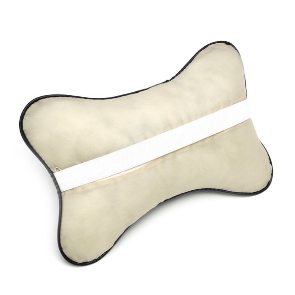 

1pc artificial leather car headrest soft pillow for neck auto safety seat