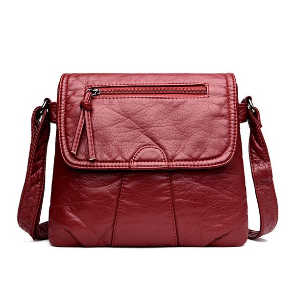 

black small women messenger bag soft washed pu leather crossbody bag female handbag purses bolsa feminina bolsos muje