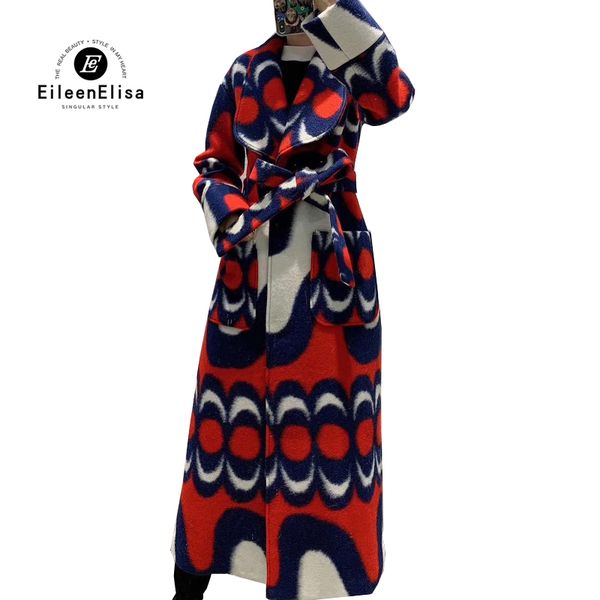 

woolen overcoat female jacket 2019 winter women belt wool coats, Black