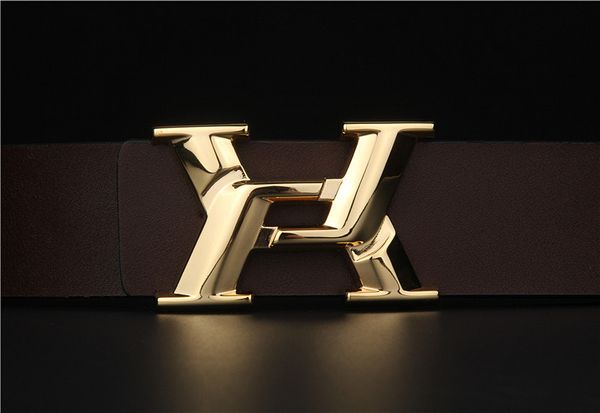 

leather belt 2019 fashion brand designer leather letters belt men and women luxury big buckle, Black;brown