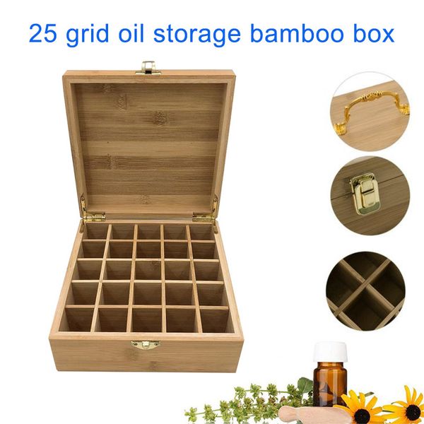 

creative 25 slots bamboo wood essential oil bottle portable storage box lxy9 ap17