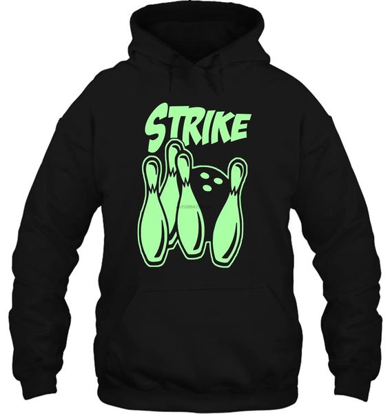 

men hoodie ten pin bowling glow in the dark adults women streetwear, Black