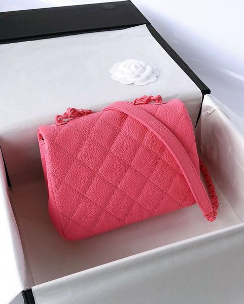 

new lady's single shoulder bag 7a high-end custom quality diagonal cross bag fashion trend leisure style metal buckle hardware chain wi