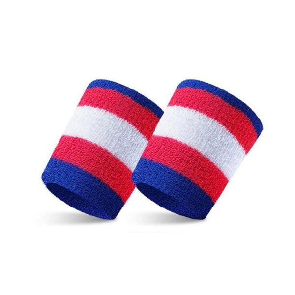 

1 pair wrist support wristband brace wrap bandage colorful stripe wrist guard support on for gymnastics badminton basketball, Black;red
