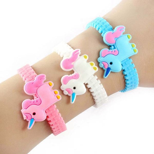 

colorful cute animal unicorn silicone bracelet colorful cartoon anime bracelet & bangle jewelry for children jewelry gift, Golden;silver