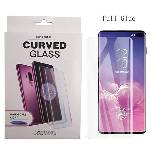 

Uv liquid glue tempered gla for iphone 11 pro x max xr am ung galaxy 10 note10 9 8 8 9 plu creen protector