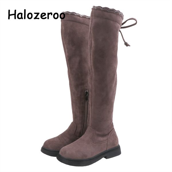 

new winter kids over the knee boots children rhinestone shoes baby girls black princess boots fashion warm brand shoes, Black;grey