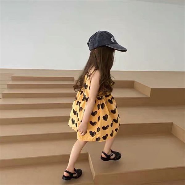 

enkelibb toddler girl heart sling dress for summer fashion european and american style baby girl tutu dress kids casual dresses, Red;yellow