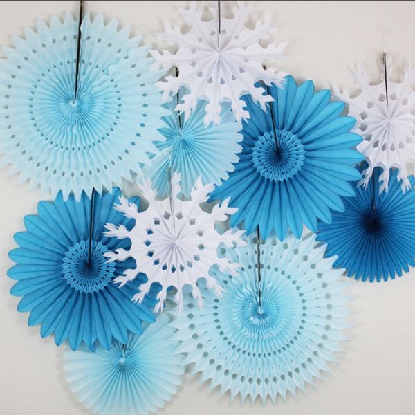 

5pcs 8'' 20cm tissue paper cut-out paper fans pinwheels hanging flower crafts for showers wedding party birthday festival
