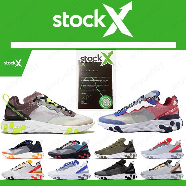 

2020 react element 87 55 кроссовки для мужчин женская упаковка белые кроссовки бренд мужчины женщины тренер мужчины женщины дизайнер кроссов