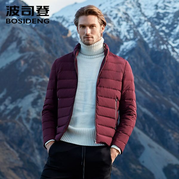 

bosideng men's down jacket stand collar cold winter short jacket 2018 new casual outerwear b80131015, Black