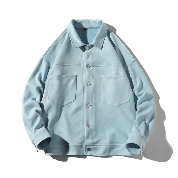 

2020 spring fashion suede jacket men female coat loose streewear couples lapel jackets male clothing plus size, Black;brown