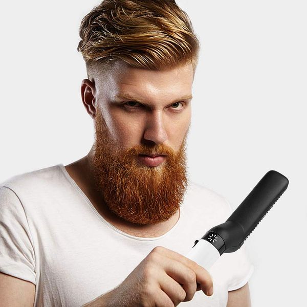 Men Hair Straightener Roll Straight Beard Comb Women Metal Edc