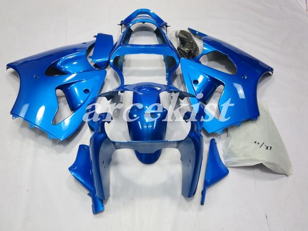 

новый abs мотоцикл обтекатели комплекты подходят для kawasaki ninja zx-6r zx6r 2000 2001 2002 00 01 02 кузов набор синий глянец