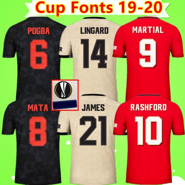 

cup fonts 19 20 rashfor soccer jersey united man pogba football shirt maguire lingard camiseta james manchester utd wan bissaka maillot, Black;yellow