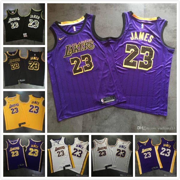 

vancouver los angeles lakers basketball 23 lebron james jersey vintage dense au fabric nba golden white purple mvp black jerseys