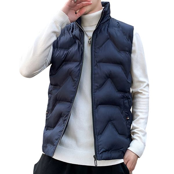 

fashion mens jacket sleeveless vest 2020 spring stylish casual coats male cotton-padded male vest waistcoat men new, Black;white