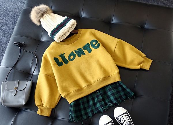 

2017 new autumn and winter arrival girl thick and warm fake two pieces top, Blue