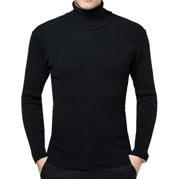 

laamei winter high neck thick warm sweater mens turtleneck brand mens sweaters slim pullover men knitwear male double collar, White;black