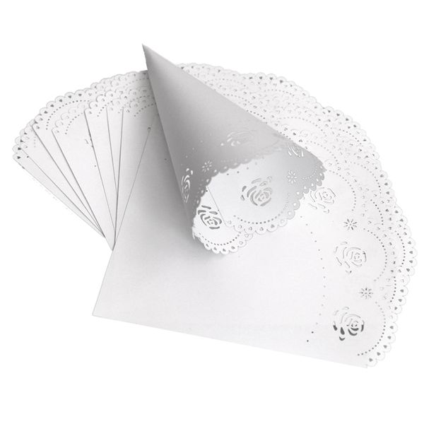 

decorative flowers & wreaths 50pcs custom wedding white confetti love lace paper petals candy placed natural cones for party decoratio