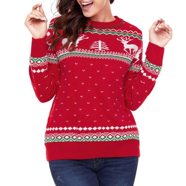 

women winter christmas long sleeve o-neck women clothes harajuku slim sweater female print long sleeve sweater pullover, White;black