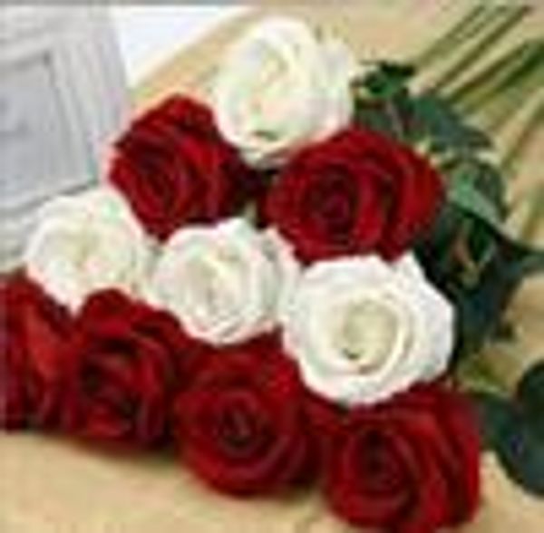 

realistic artificial rose flowers flannelette wedding decor accessories diy home decoration birthday party festival dried floral 10pcs