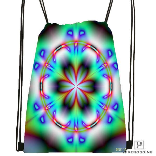 

custom mandala el laberinto de rosa@3 drawstring backpack bag cute daypack kids satchel (black back) 31x40cm#20180611-02-99