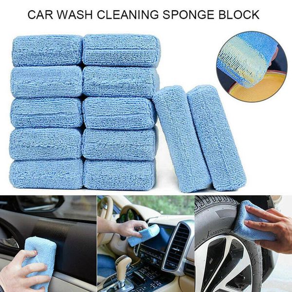 

12pcs microfiber car wash cleaning waxing polishing block blue sponge car care cleaning maintenance accessories #809